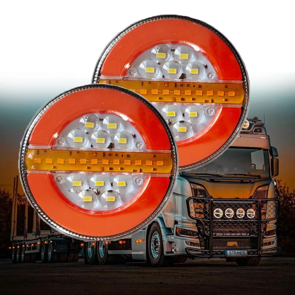 Achterlicht 140mm LED Was 738 12/24v plat 5-functies ADR