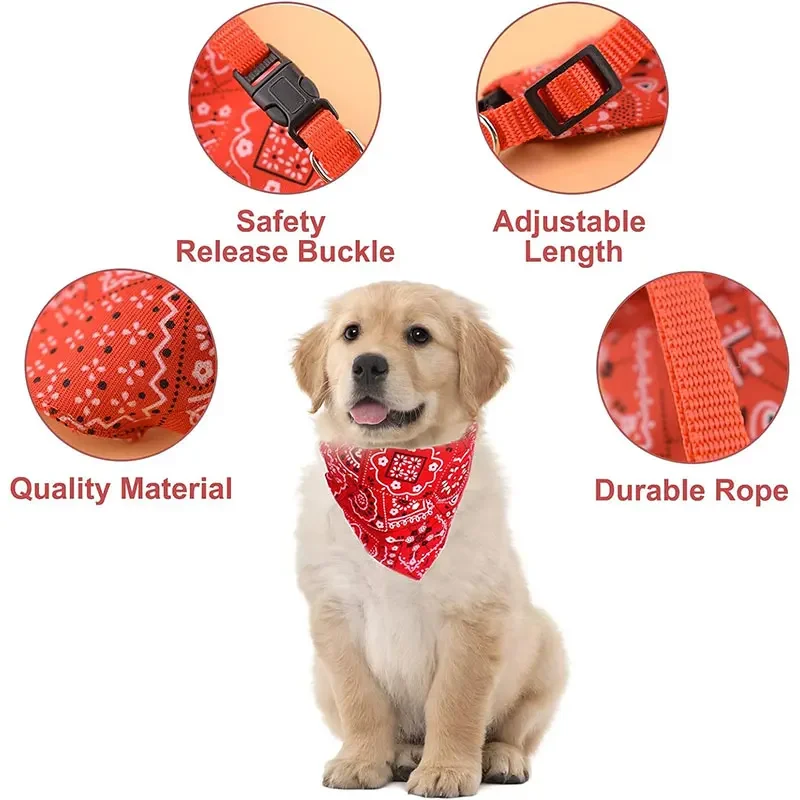 Dog Bandana Collar Detachable Dog Bandanas Scarf Collar Washable