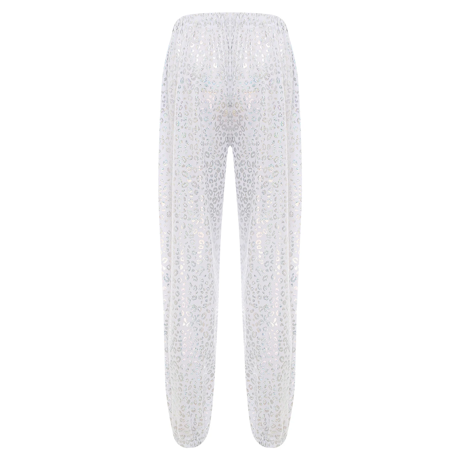 Description Picture 5 of itemAdult Men And Women Jazz Dance Performance Costume Shiny Leopard Print Pants Fashion Baggy Pants Sport Pants Modern Dance Pants