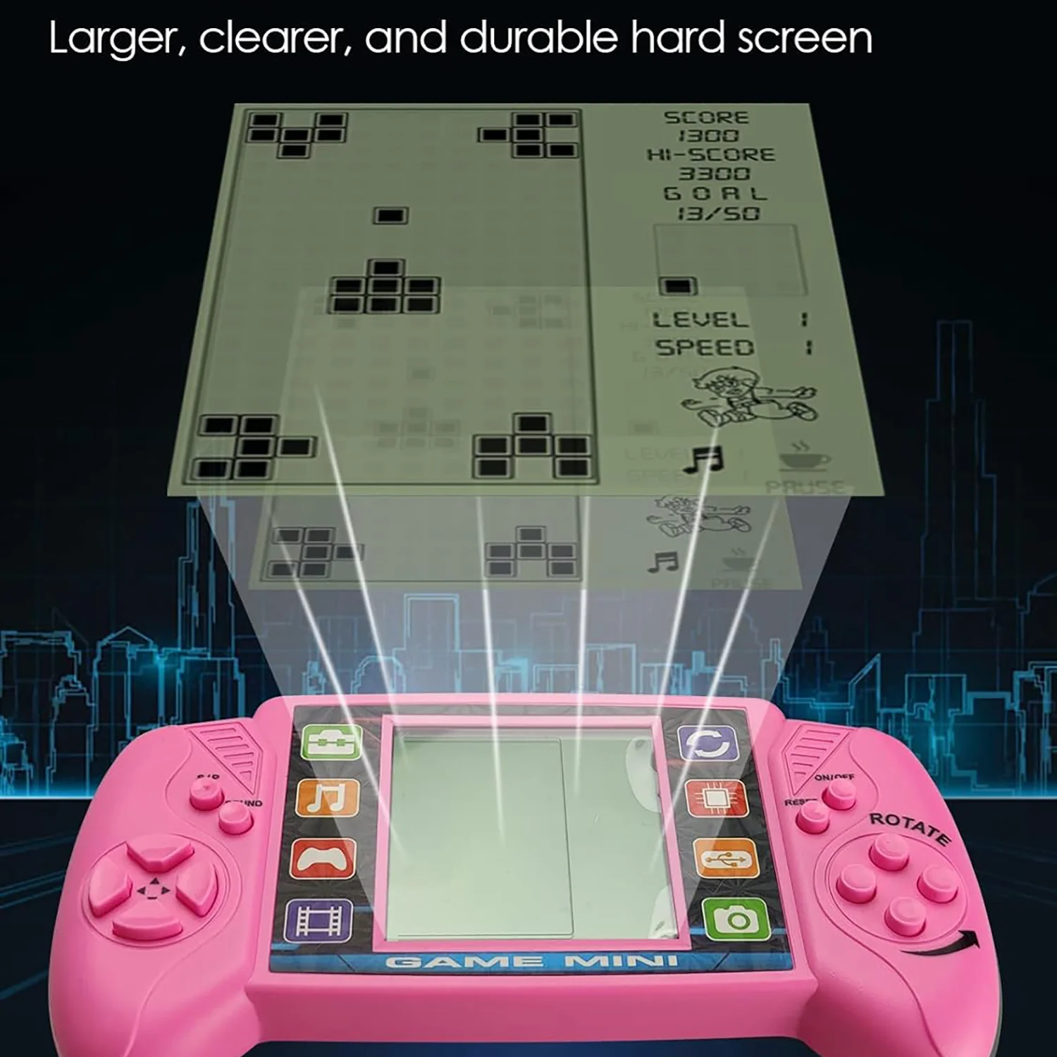 3.5-inch large screen block game console nostalgic classic children's handheld game toy with built-in battery 3