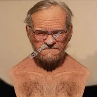 Новый старик, дедушка, бабушка, маска для головы старика, вечерние предложение, страшный реквизит для косплея, маска ужаса, косплей, забавный реквизит, латексные маски — изображение 4