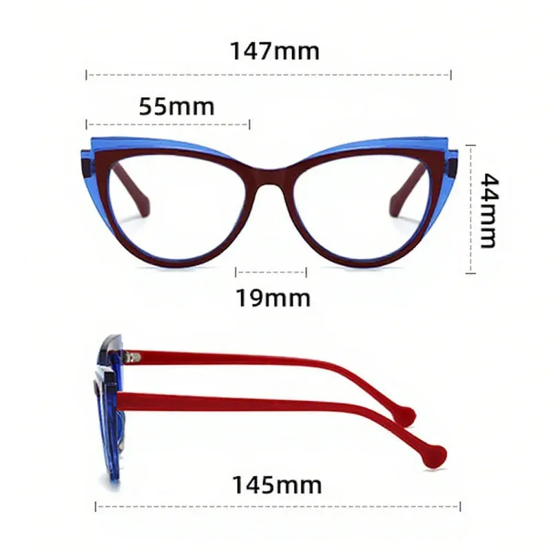 Vintage Oversized Cat Eye Reading Glasses for Women - Stylish High Definition Eyewear