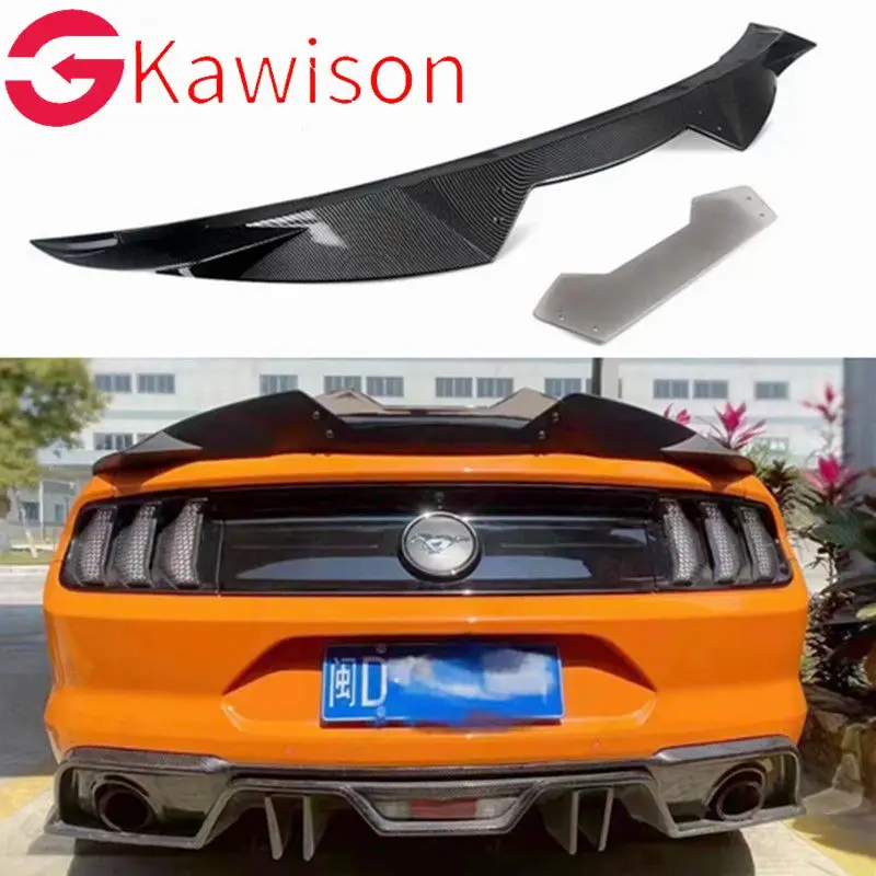 

For Ford Mustang spoiler 2015-2021 ABS Plastic Material Unpainted Color Rear Roof Spoiler Wing Trunk Lip Boot Cover Car Styling