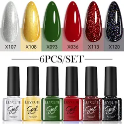 LILYCUTE Coffee Series Gel Nail Polish Kit - 6-Piece Set (6Pcs 06)