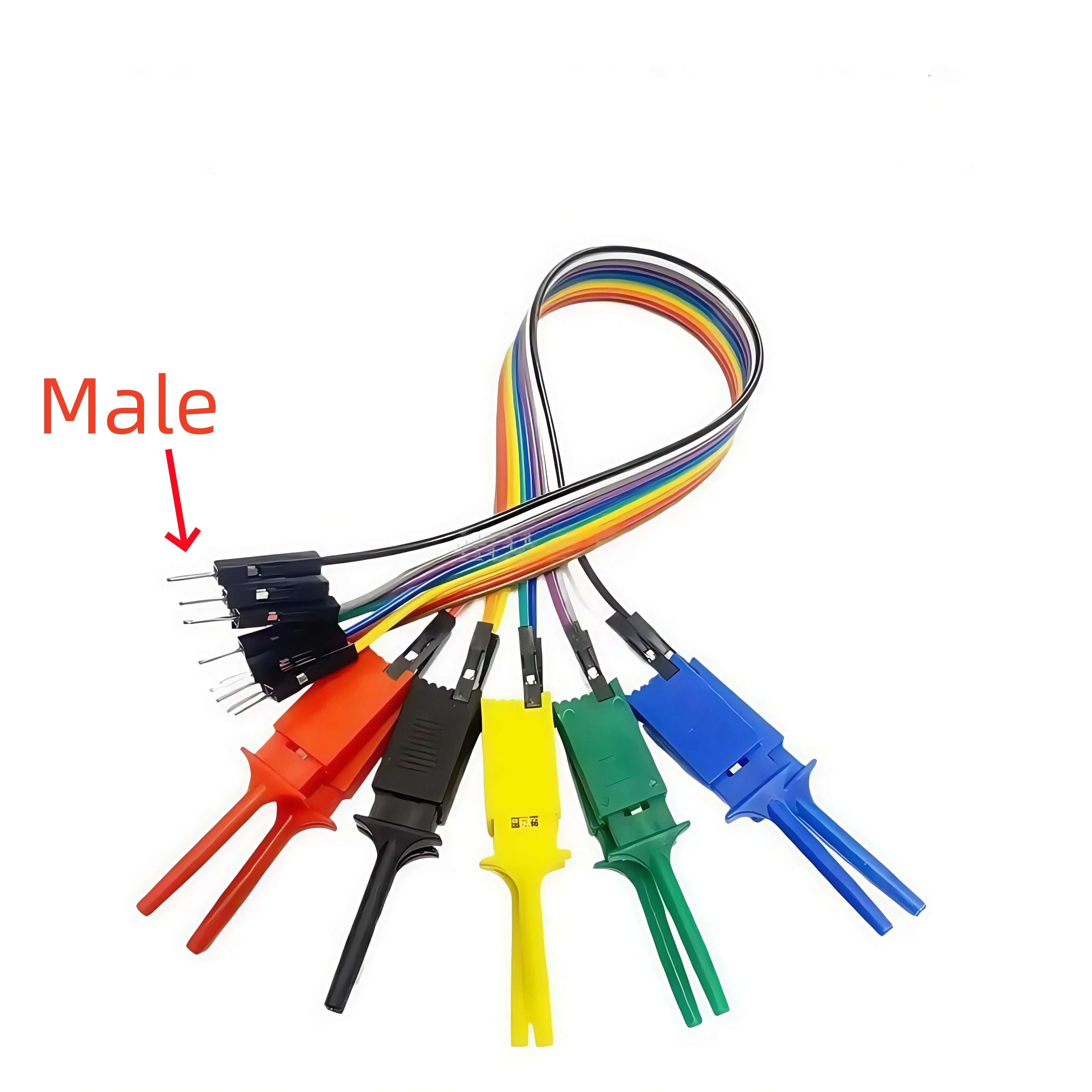 Flat Test Hooks Logic Analyzer Clips Gripper Probe Breadboard Jumper Wire Test Leads For IC Electronic Testing 20CM/30CM 2