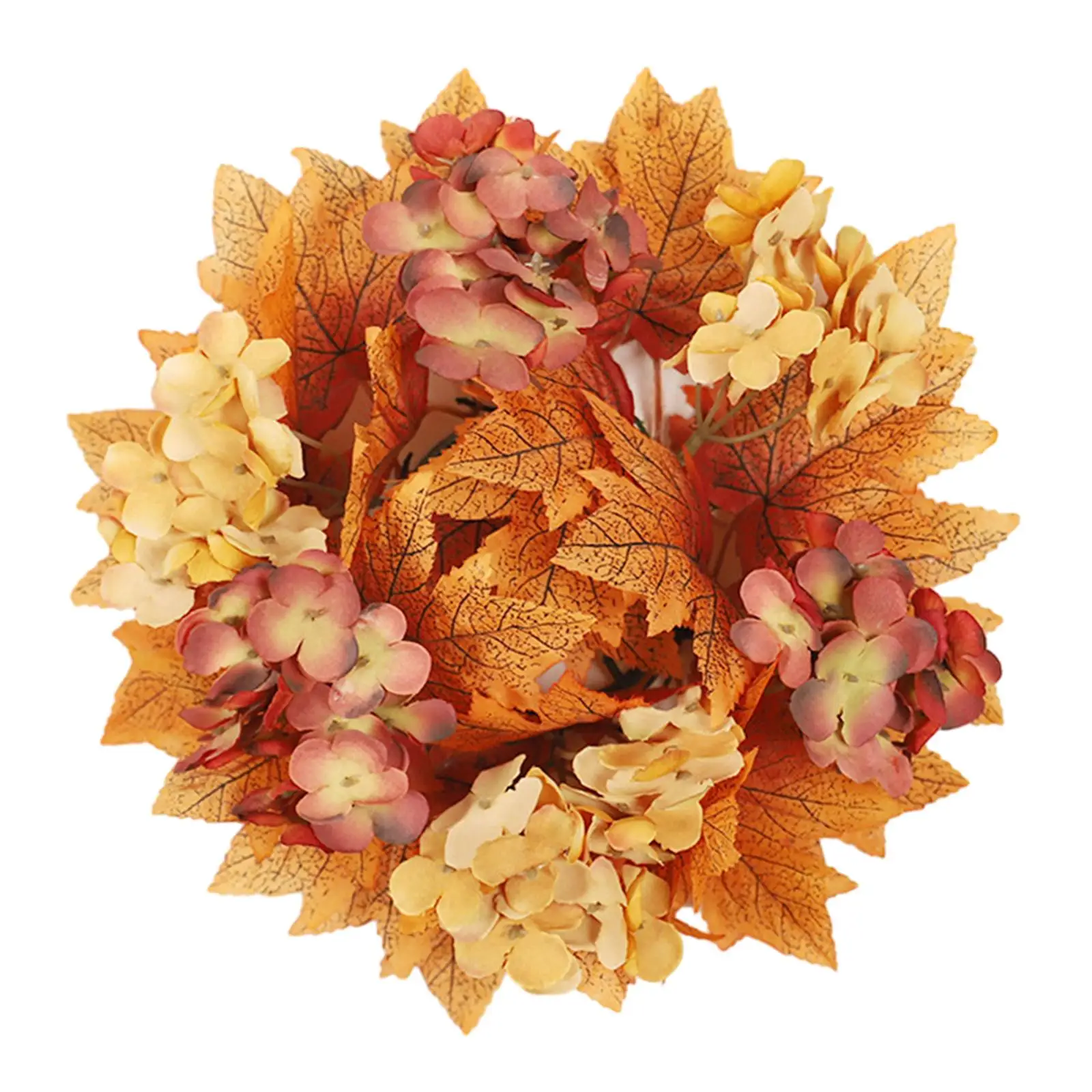 Fall Candle Rings Wreaths Thanksgiving Candle Stick Holder Candle Holder Decorative Rings for Taper Candles Dining Room Party