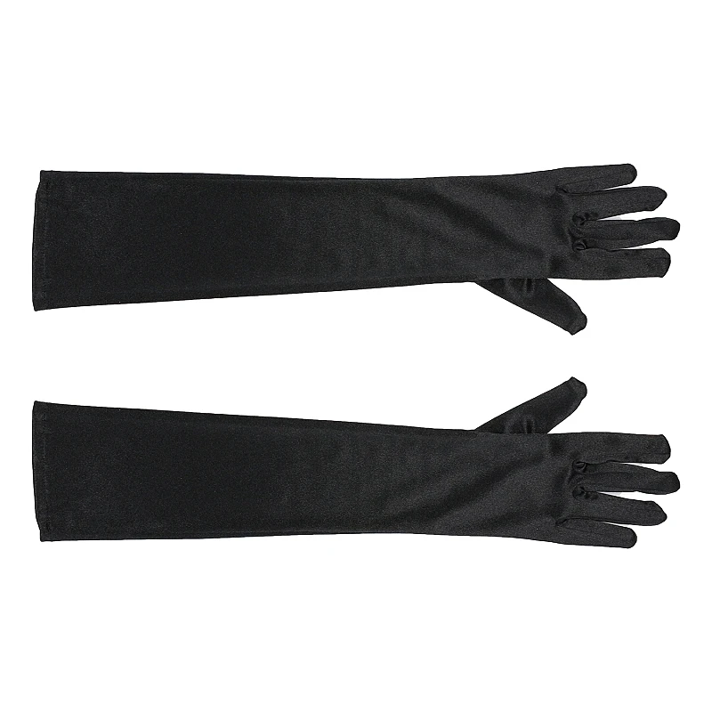 Adult Opera Elbow Stretch Satin Finger Long Gloves Women 1920s Flapper Costume Gloves Accessories