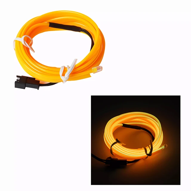 Bande D'éclairage Intérieur De Voiture Led, Guirlande D'éclairage Intérieur  De Voiture, Fil El, Câble De Lumière Néon, Tube Flexible Avec Lecteur De  Cigarette 12v, 1/2/3/5m - Lampe Décorative - AliExpress