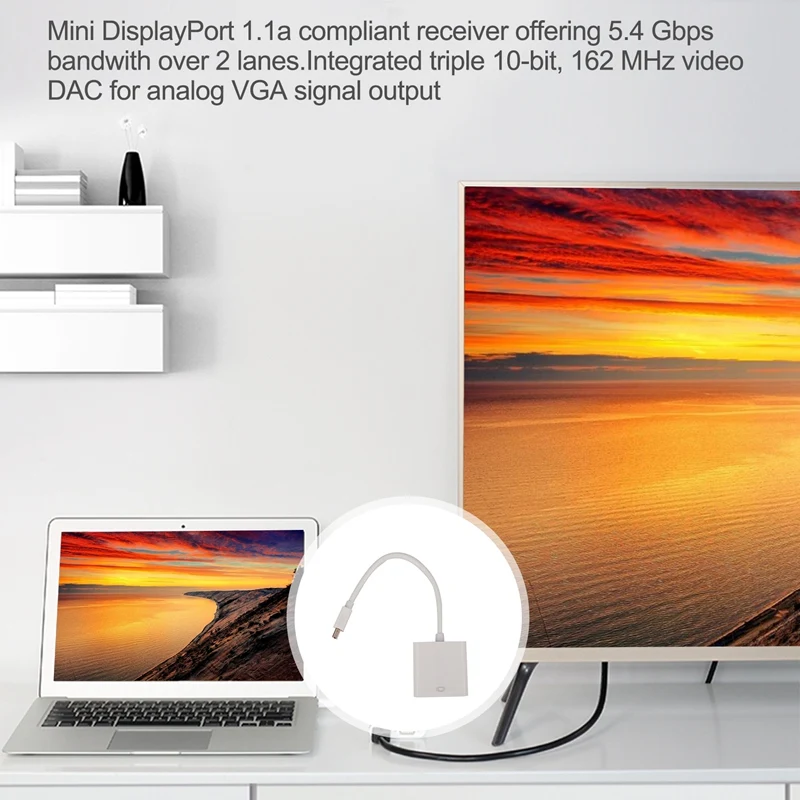 Per Air Pro Imac Mac Mini Thunderbolt Mini Displayport Display Port Mini Dp A Vga Cable Adapter 1080P
