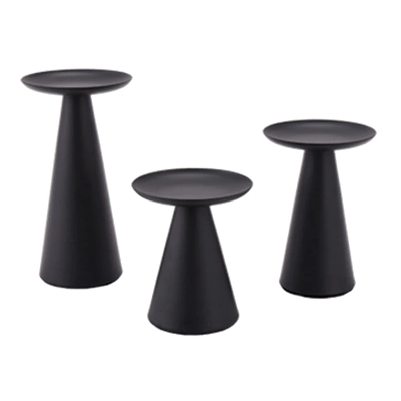 

Black Candle Holders Set Of 3 Retro Candle Holders For Pillar Candles Pillar Candle Holder Centerpiece For Table Decor