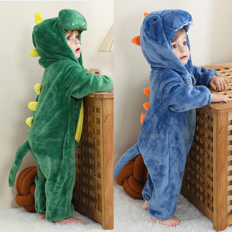 Kids Pajamas Kigurumi Animal Panda Unicorn Tiger Onesie Winter Costume Flannel Girl Boy