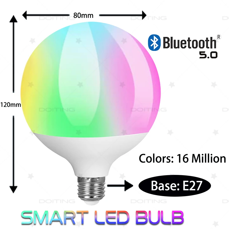 E27 Base Tuya Bluetooth Smart Dragon Ball Bulb Led Lamps 220V RGBCW Smart Life APP Light Color Changing Music Sync Group Control smart led light bulbs