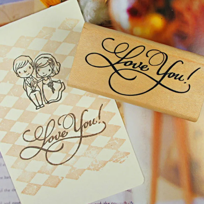 Cute Love Thank You Seals DIY Decoration Stamp Wooden Rubber Stamps For Scrapbooking Journal Diary Stationery Standard Stamp magnolia girl transparent silicone rubber stamp and metal die sheet cling scrapbooking diy cute pattern photo album stamp