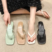 Clip-toe Fashion Sandals Women 2025 Summer New Thin Heel Flip Flops Ladies New Designer Casual Solid Color Slippers for Women - Image 6