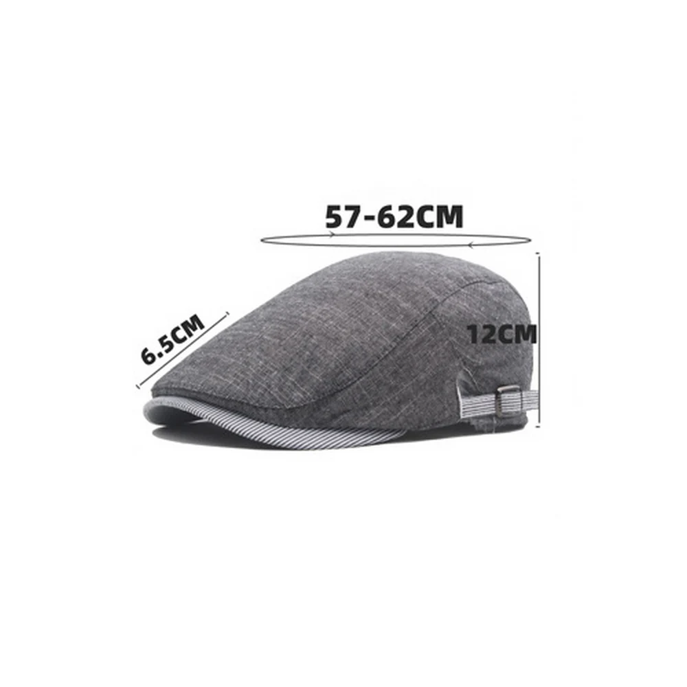 Men Newsboy Caps Spring And Autumn Berets Hats Cotton Polyester 57-62cm Big Head Circumference Striped Brim Casual Style BT0102 2