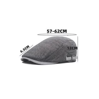 Men Newsboy Caps Spring And Autumn Berets Hats Cotton Polyester 57-62cm Big Head Circumference Striped Brim Casual Style BT0102 2