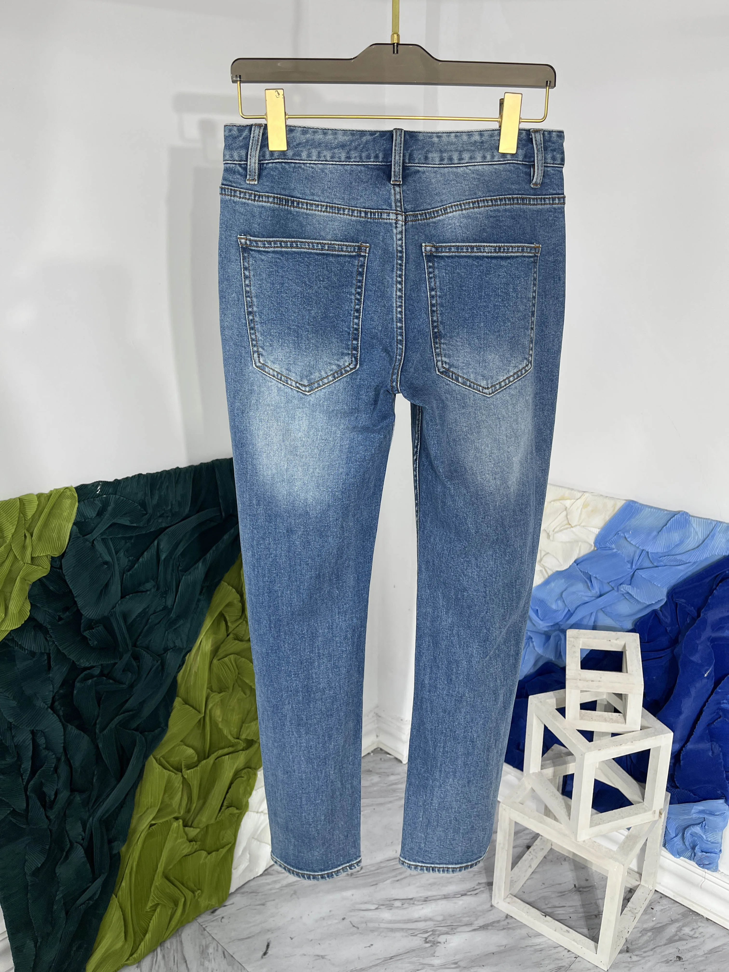 Brand New Designer Autumn Winter Fashion Men High Quality Denim Pants Casual Straight Jeans C153