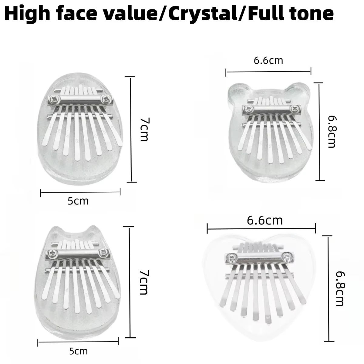 Miwayer Portable 8-Tone Thumb Piano Beginners Wooden Kalimba Transparent Crystal Finger Piano Musical Instrument