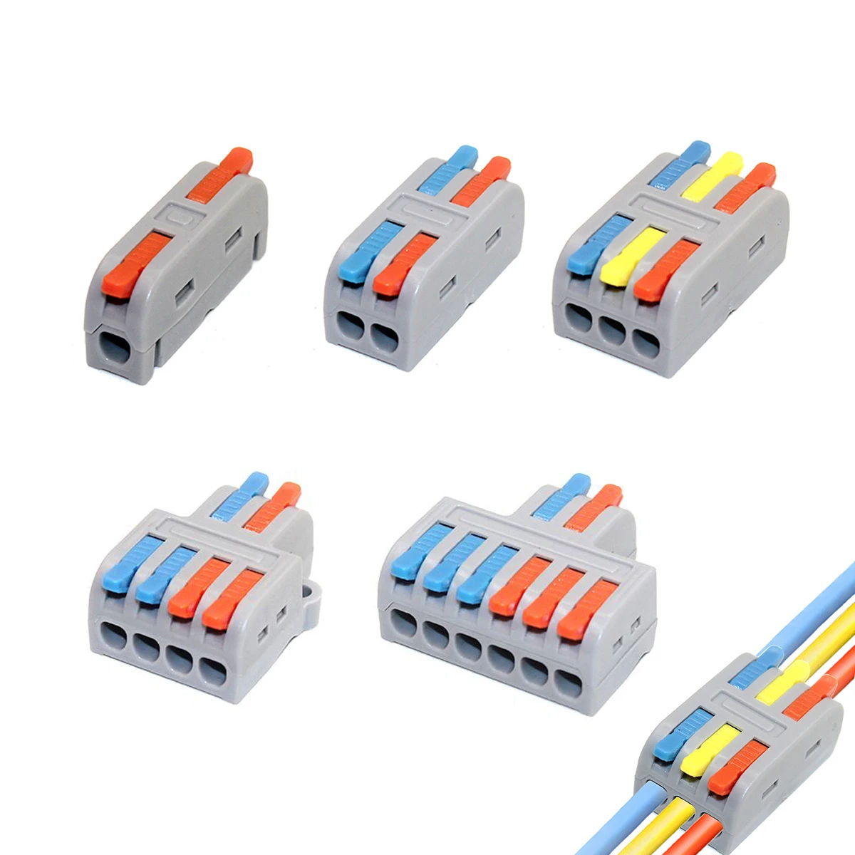 Description Picture 2 of item10/50 PCS Mini Fast Wiring Cable Connectors Universal Compact Splitter Electrical Conductors Push-in Home Terminal Block