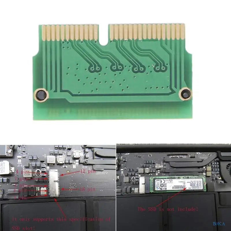 B0KA 12+16pin for M.2 PCIE M-Key SSD Convert Card for 2013 2014 2015 MacBook Air