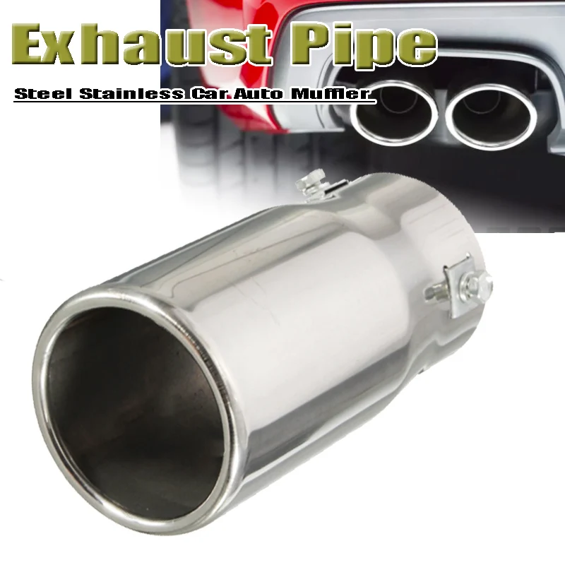 

Exhaust Pipe Tip Car Auto Muffler Steel Stainless Trim Tail Tube Auto Replacement Parts Exhaust Systems Mufflers Vehicle Chrome