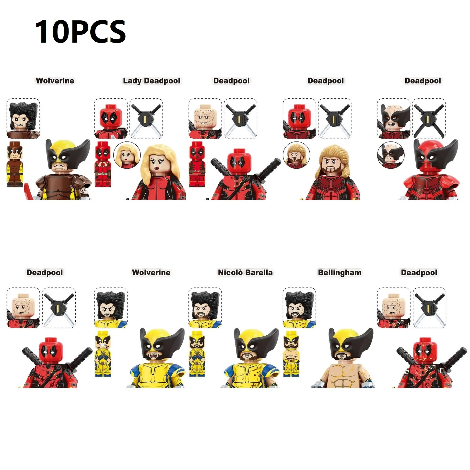 New Wolverine Deadpool Building Blocks Mini Action Figure Toys 3