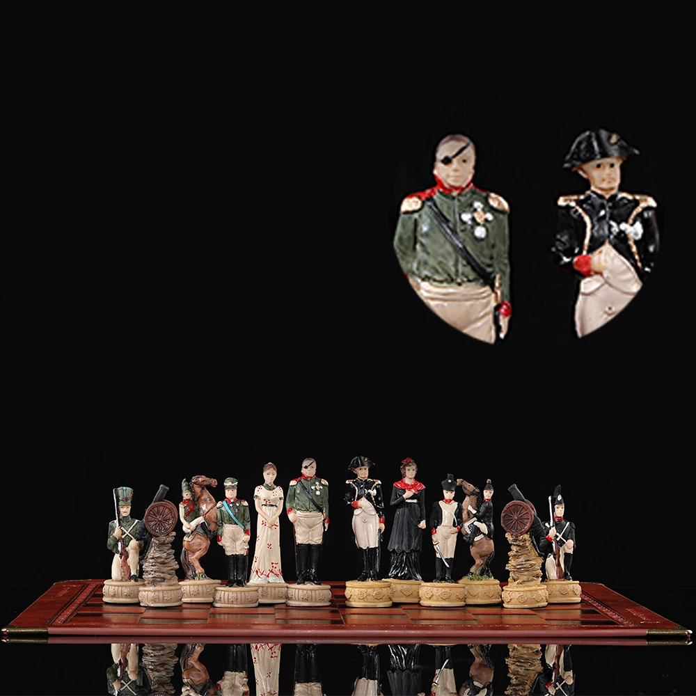 Chess Set 3D Character-themed International Chess Deluxe Painting Entertaining Luxury Game Card Toys board game table games chess pieces and board