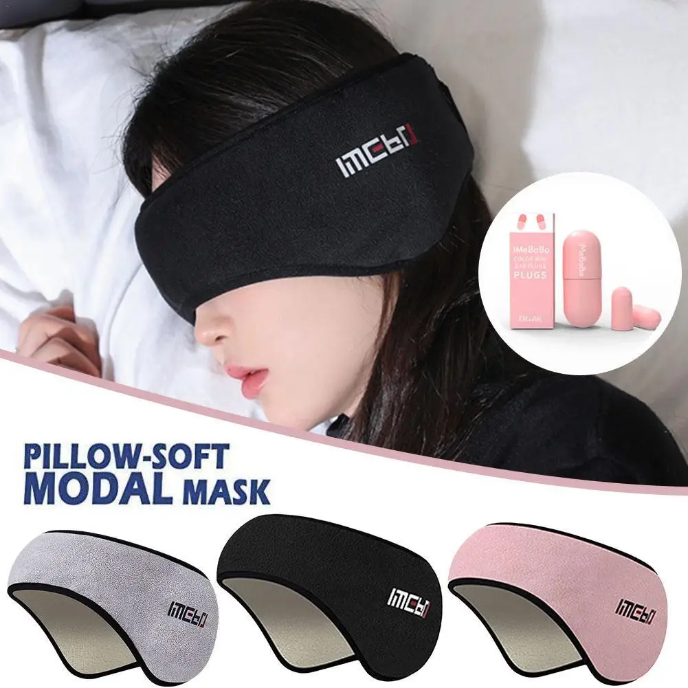 

1 Set Earmuff Sleep Mask Plush Sleeping Mask Eyemuff Eye Cover For Women Warm Relax Plush Blindfold Cotton Eyes Bandage