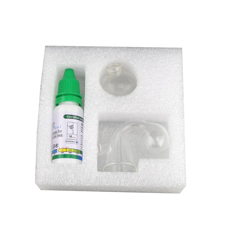 Fish Tank CO2 Concentration Drop Checker Glass Indicator with Liquid Monitor Aquarium Hang On Aquatic Plant Test PH Generator