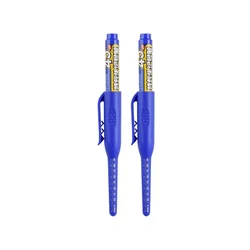 Waterproof Deep Hole Marker Pens with Long Nib - Multi-Purpose Woodworking Hand Tool (Black/Blue/Red Ink) (Blue pen 2pcs)