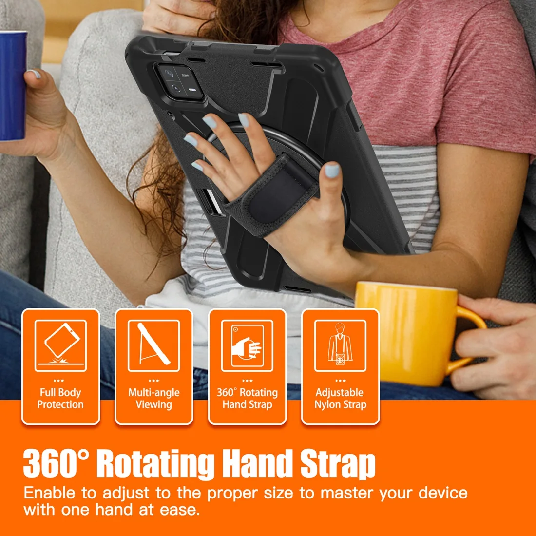 Coque Rotative 360° + VERRE Trempé Pour Xiaomi Pad 6 / Pad 6 Pro - Coloris OR / Doré (EbestStar)
