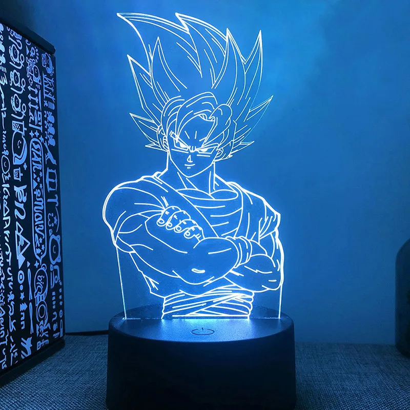 Dragon Ball Son Goku Lâmpada LED Super Saiyan Ultra Instinto Goku Luta  Anime 3D Night Light Manga Lampara Presente Lampara Colorido - AliExpress