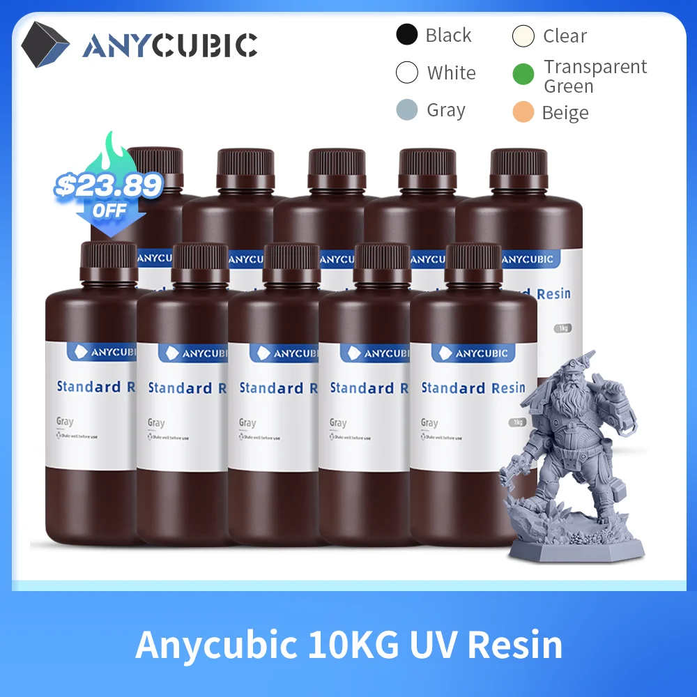 ANYCUBIC UV Resin 405nm 3D Printing Material For SLA LCD DLP Photon M3 Mono X 6K UV 3D Printer Sensitive Normal 10L Liquid Resin