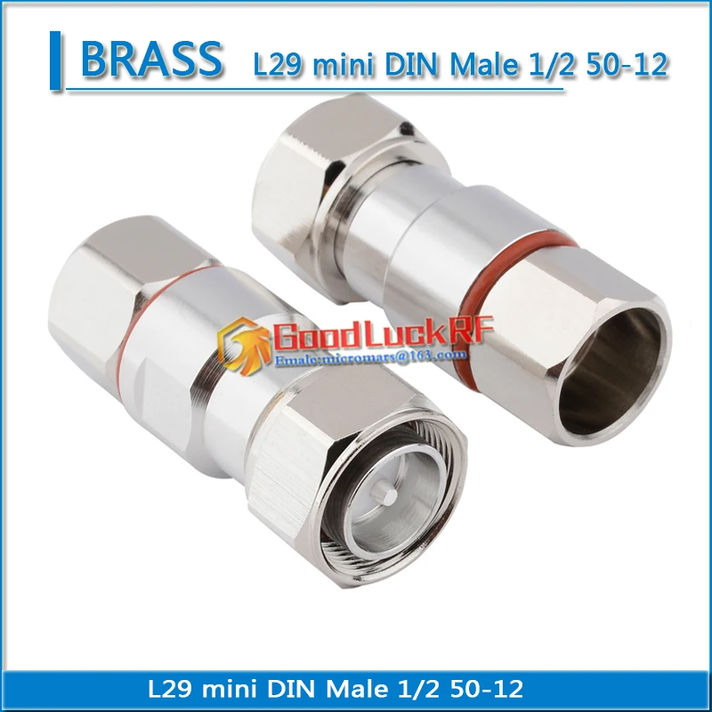 

High-quality L29 mini Din Male 4.3-10 Clamp Solder for 1/2" corrugated cable super flexible 50-12 RF connector Standard Andrew