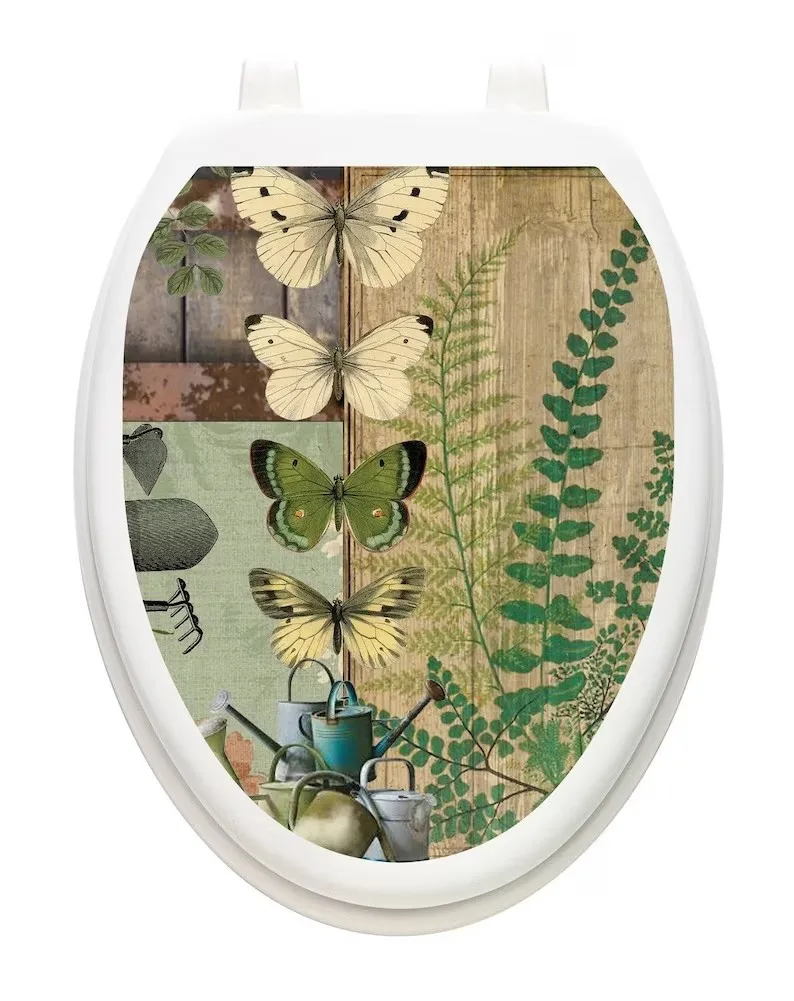 T356# Butterfly Dreams Toilet Sticker Bathroom Toilet Cover Sticker Wall Stickers Wc For Home Decoration