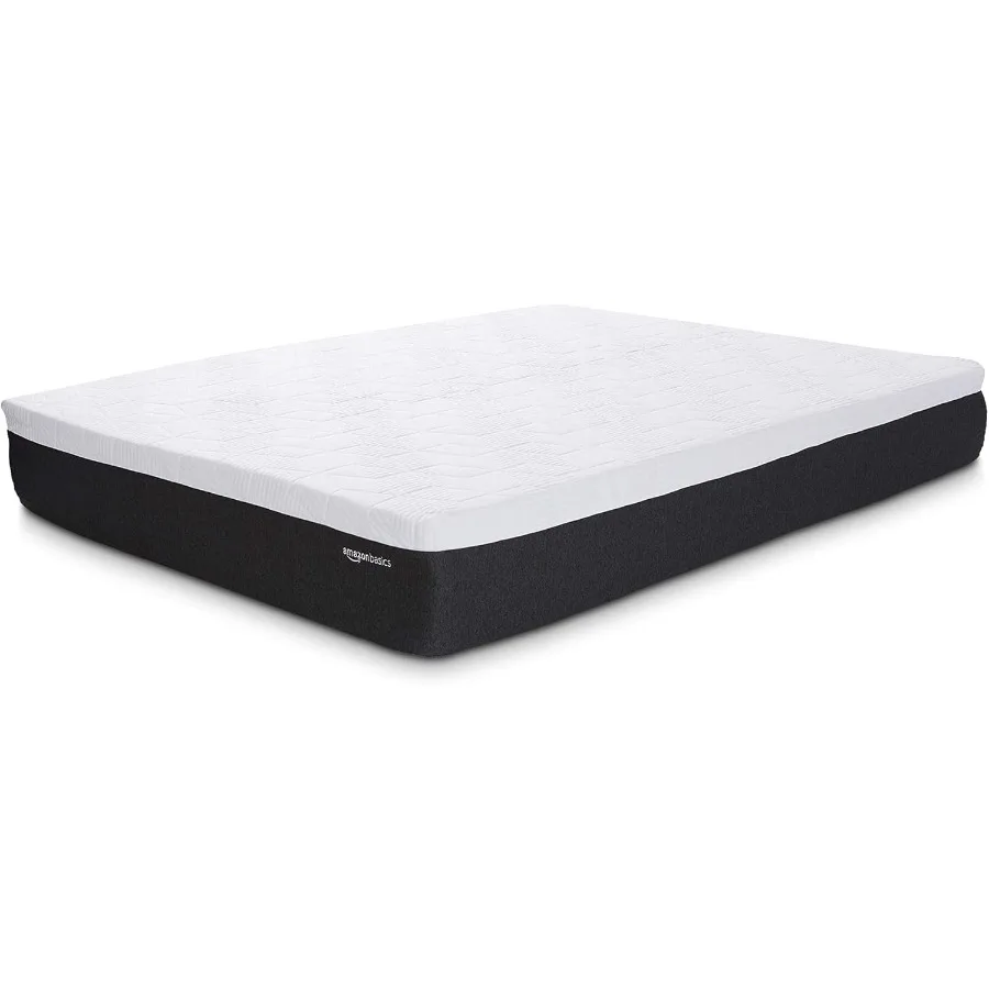 Gel Memory Foam Mattress Firm Cooling Queen Size Mattress CertiPURUS Certified Foam 80 x 60 x 12 inches White Dark Gray