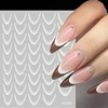 1/2Pc 3D Gradient French Line Nail Stickers Black White Stripe Lines Sliders Nail Accessories Manicure Flower Butterfly Adhesive 3