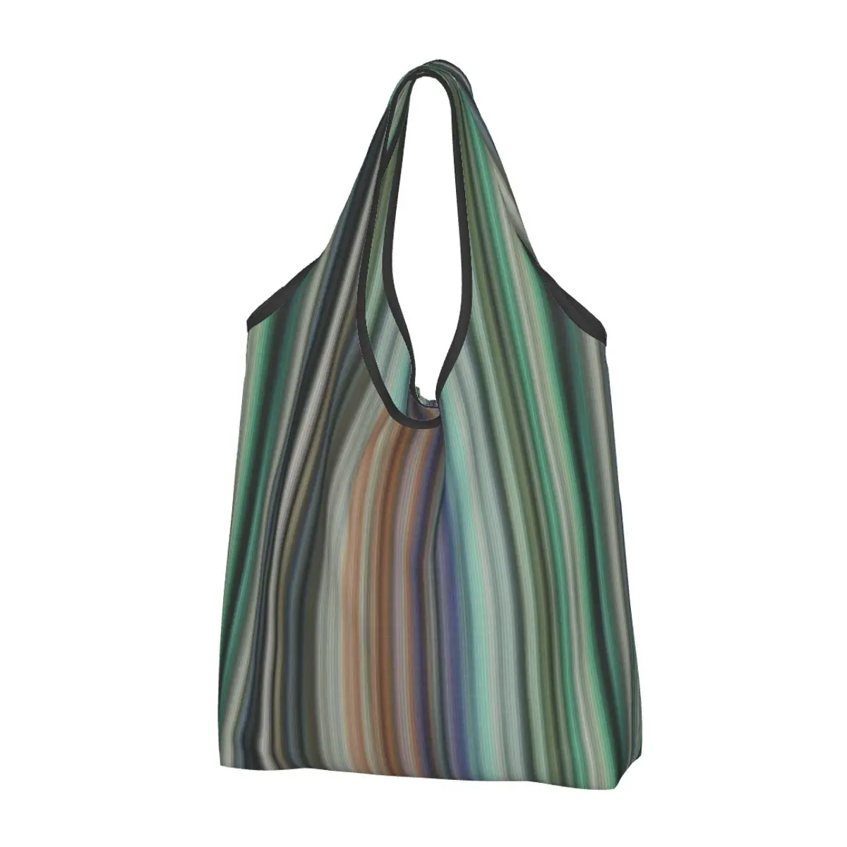 

Пользовательская многоразовая вертикальная полоса разноцветный узор художественная сумка для покупок женская сумка-тоут портативные сумки для покупок для продуктов