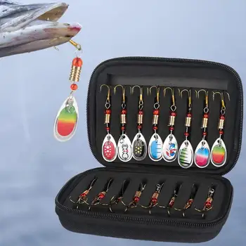 Bass Fishing Lure 16pcs Trout Spinner Lures For Fishing Kit Three Hook Topwater Fishing Lures Spoon-Style Bass Fishing Crank 4