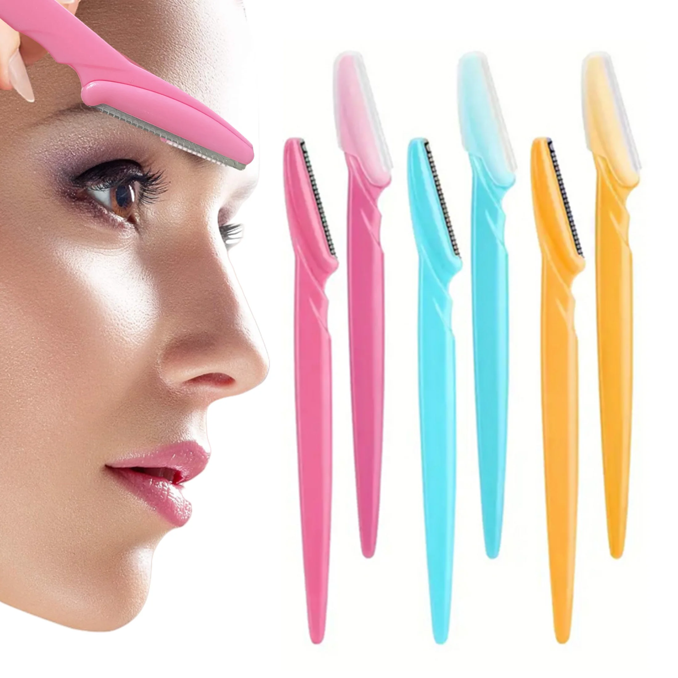 10/40Pcs Eyebrow Trimmer Face Blade Shaver Portable Eye Brow Epilation Hair Removal Safety Eyebrow Cutting Woman Makeup Tools 2