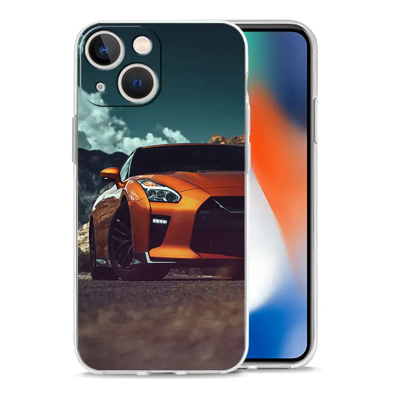 Luxury GTR Sport Car Clear Silicone Phone Case Cover