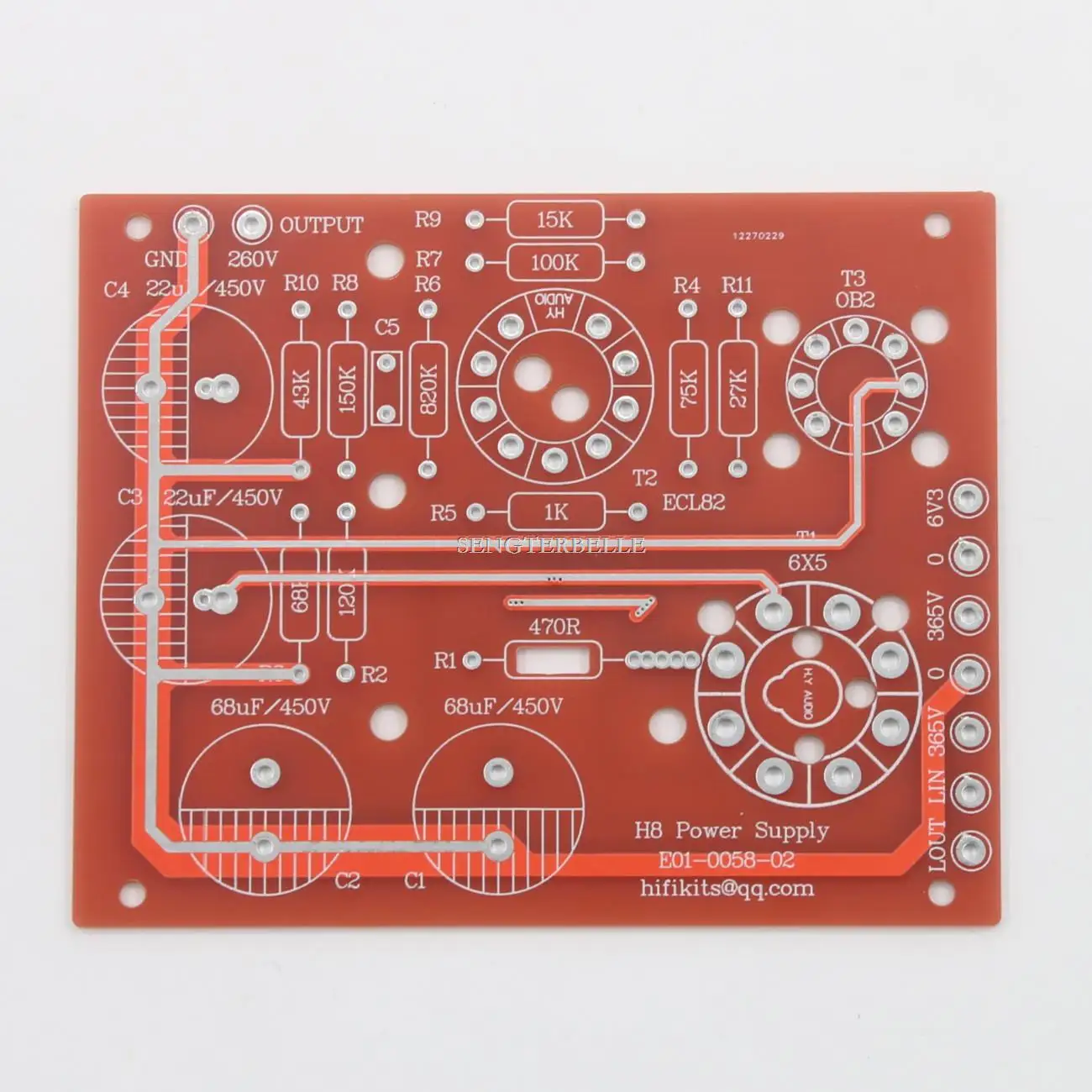 Hifi 6 X5 + Ecl82 + 0 B2 Scheda Di Alimentazione Tubo Pcb Dc260V Per Phono / Preamp