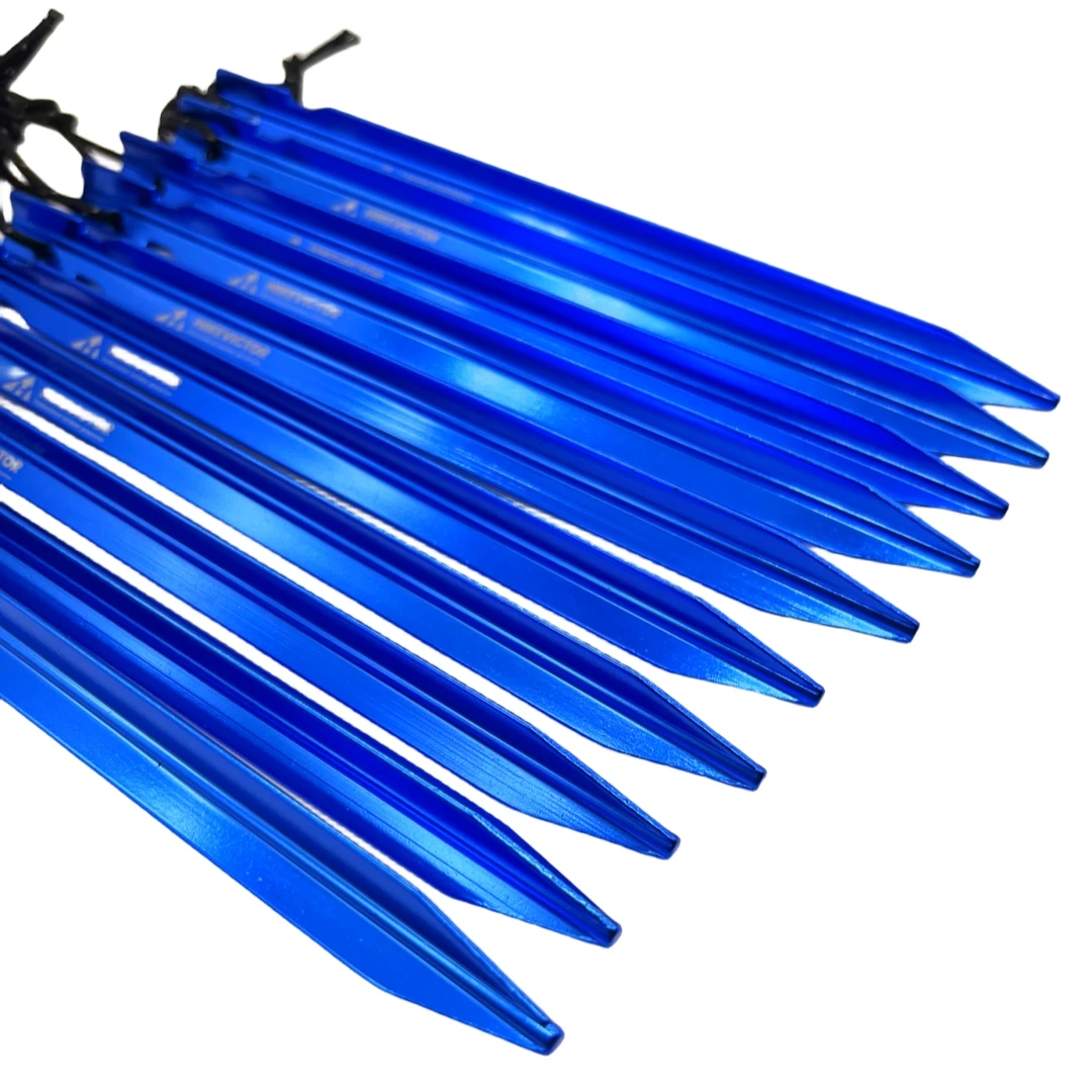10Pcs 18cm Aluminum Alloy Tent Pegs Camping Tent Accessories Hammer Wind Rope Tent Nail Storage Cover Case Travel tent pegs camping tent accessories