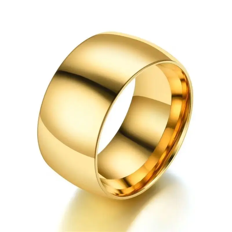 Inside and Outside Curved Smooth Stainless Steel Ring Set Couple Rings for Men Women 4mm6mm8mm12mm Wide