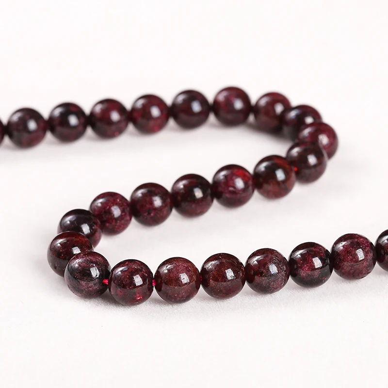 1A Natural Stone Dark Red Garnet Bead Round Loose Spacer 4 6 8 10mm Pick Size For Jewelry Making Diy Necklace Bracelet Accessory 3