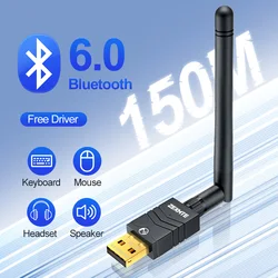 Long - Range USB Bluetooth Adapter - Wireless Receiver with Plug & Play Functionality (DEEP BLUE)
