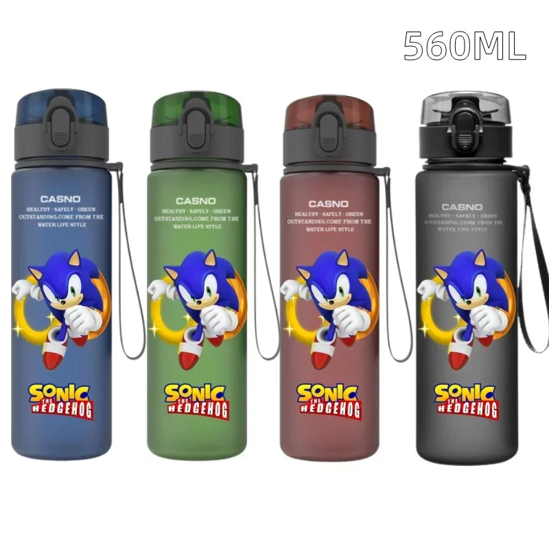 thumbnail image 1 of Nuevo diseño 560ML Sonic Hedgehog azul negro plástico PC a prueba de fugas taza de agua portátil para viajes al aire libre deportes regalo de vacaciones para niños, 1 of 5