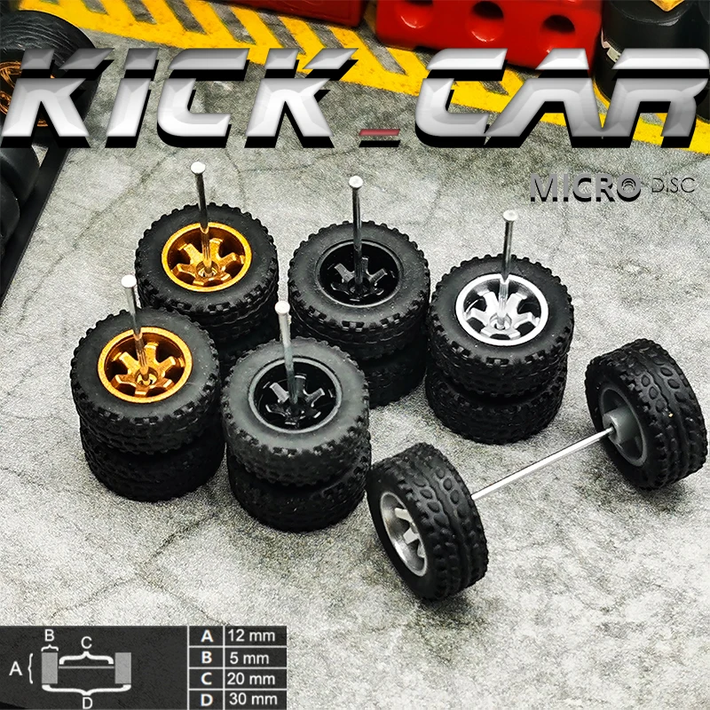 Suoumwa 10 Juegos De Ruedas Todoterreno 1/64/Neumáticos De Goma Neumático Extraíble De 18,3 Mm Para Rueda 1:64 Modelo De Camión RC Todoterreno SUV Color Aleatorio