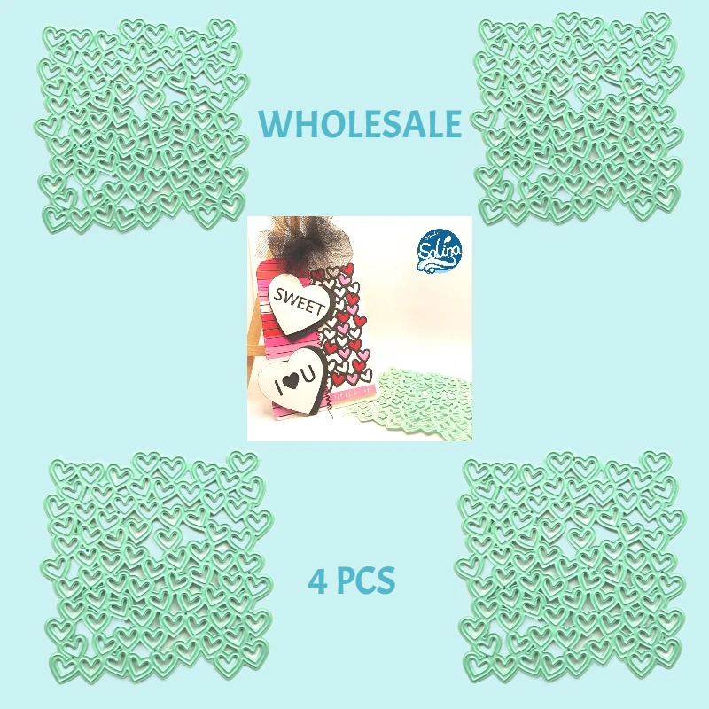 

4 шт., металлические пресс-формы для вырезания, в форме сердца