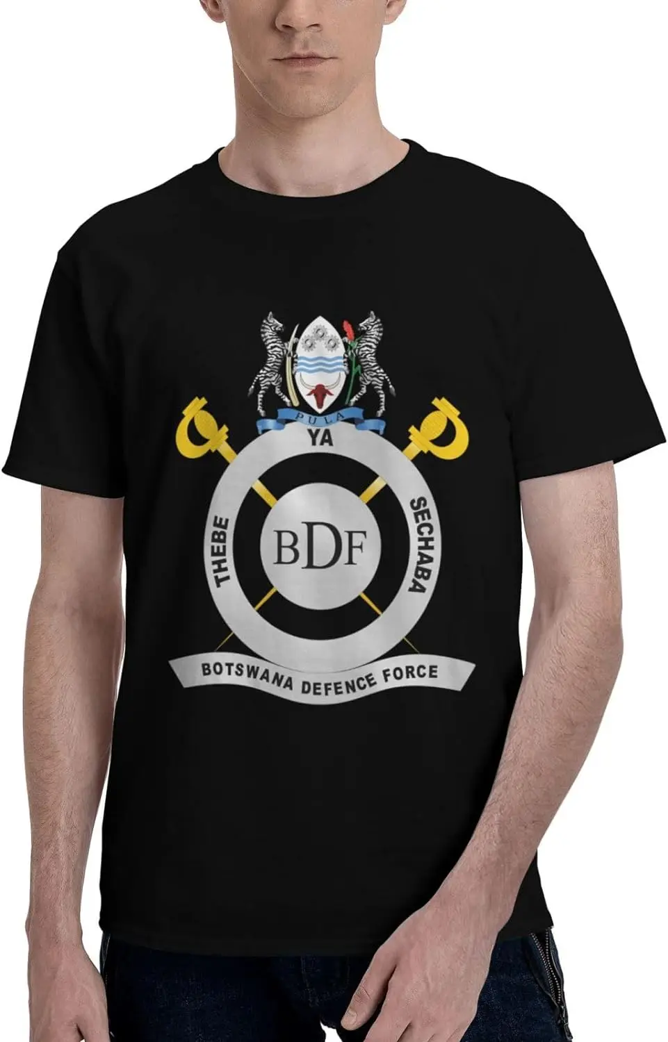 

BDF Emblem Short Sleeve T-Shirt Cotton Soft Breathable Crew-Neck Black